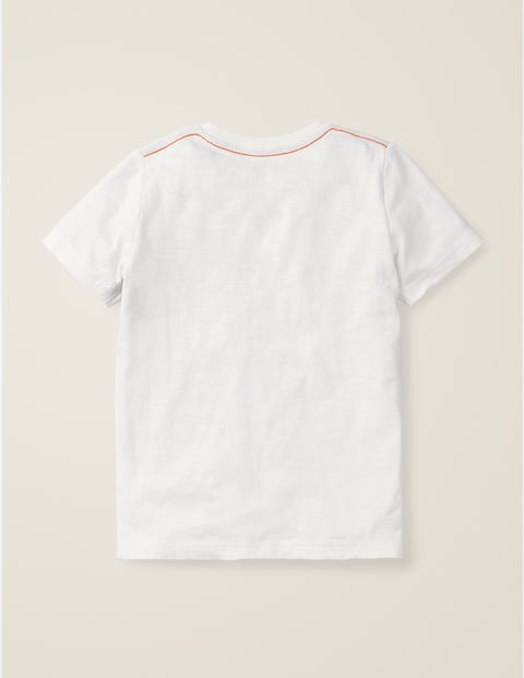 Vorgewaschenes T-Shirt Aus Flammgarn - Weiß/Orange, Sonnenuntergang Vorgewaschenes T-Shirt Aus Flammgarn - Weiß/Orange, Sonnenuntergang