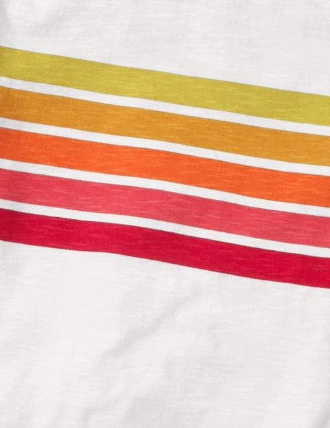 Slub Washed T-Shirt - White/Orange Sunset Slub Washed T-Shirt - White/Orange Sunset