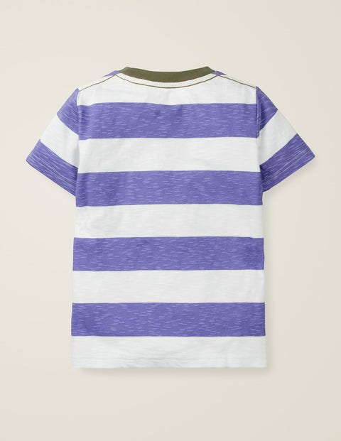 Slub Washed T-Shirt - White/Dusty Purple Iris Slub Washed T-Shirt - White/Dusty Purple Iris