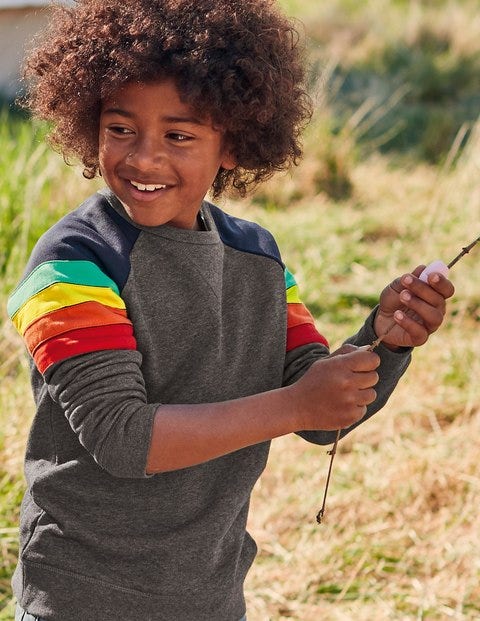 Sporty Sweatshirt - Grey Marl Rainbow Sporty Sweatshirt - Grey Marl Rainbow