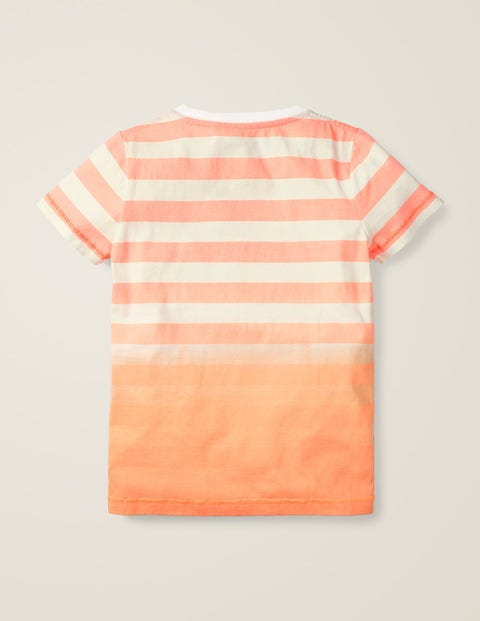 T-Shirt Mit Dip-Dye-Farbverlauf - Weiß/Neonorange T-Shirt Mit Dip-Dye-Farbverlauf - Weiß/Neonorange