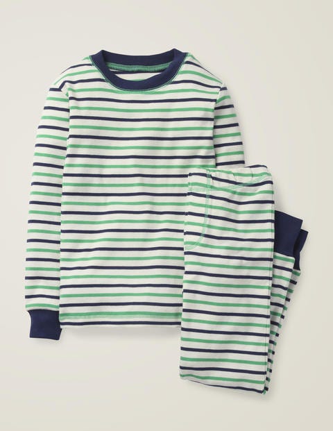 Pyjama Rayé Confortable - Écru/vert astro Pyjama Rayé Confortable - Écru/vert astro
