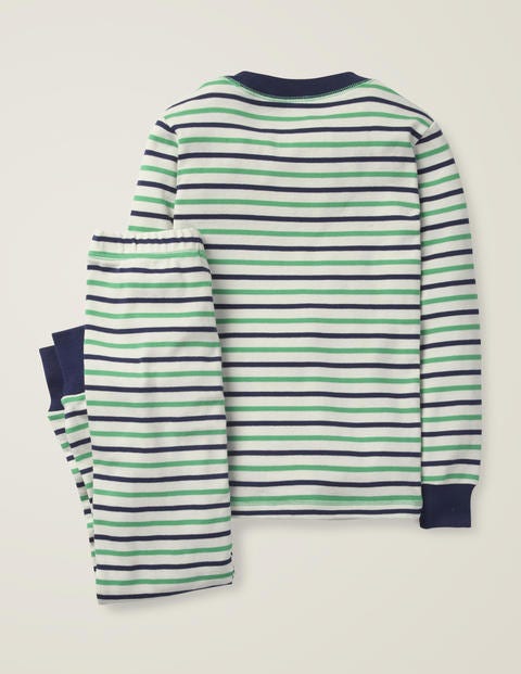 Pyjama Rayé Confortable - Écru/vert astro Pyjama Rayé Confortable - Écru/vert astro