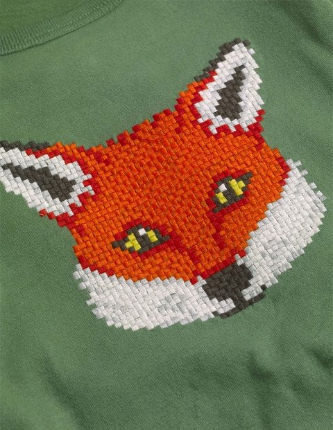 Embroidered Graphic T-Shirt - Rosemary Green Fox Embroidered Graphic T-Shirt - Rosemary Green Fox