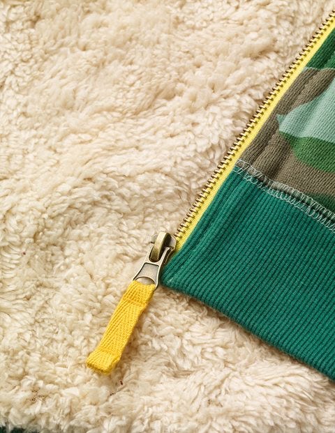 Shaggy-Lined Zip-Up Hoodie - Khaki Green Camo Shaggy-Lined Zip-Up Hoodie - Khaki Green Camo