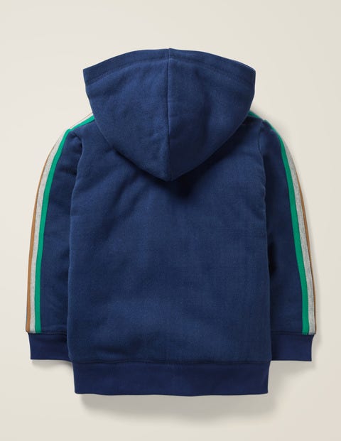 Shaggy-Lined Zip-Up Hoodie - College Blue Shaggy-Lined Zip-Up Hoodie - College Blue