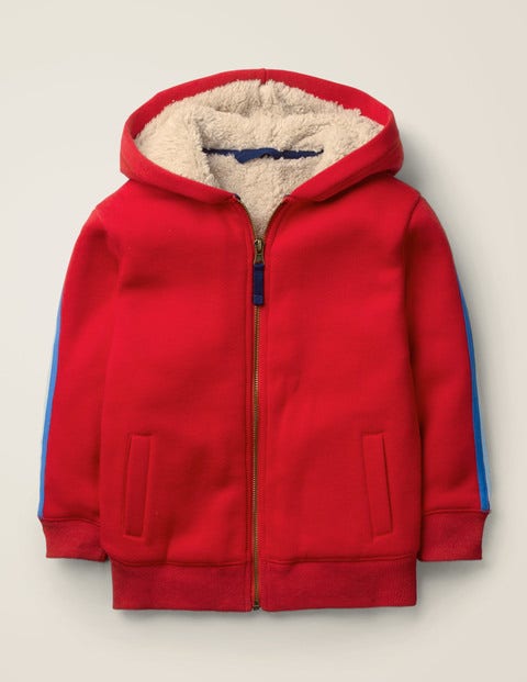 Shaggy-Lined Zip-Up Hoodie - Rockabilly Red Shaggy-Lined Zip-Up Hoodie - Rockabilly Red