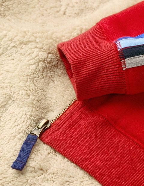 Shaggy-Lined Zip-Up Hoodie - Rockabilly Red Shaggy-Lined Zip-Up Hoodie - Rockabilly Red