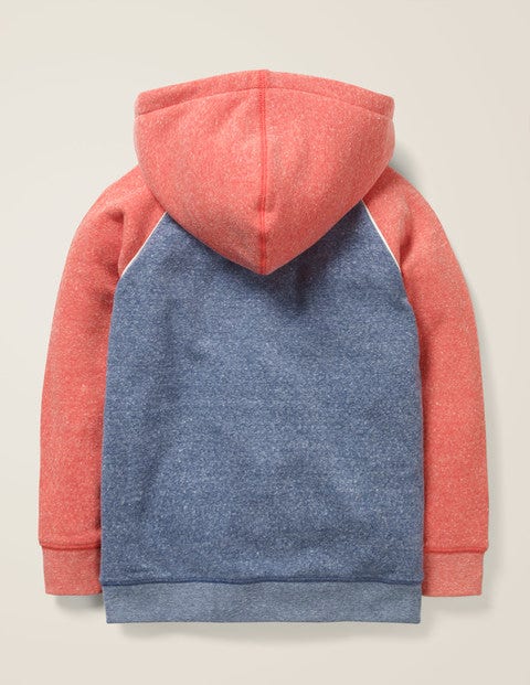Superweiche Kapuzenjacke - Lagunenblau Meliert/Rot Meliert Superweiche Kapuzenjacke - Lagunenblau Meliert/Rot Meliert