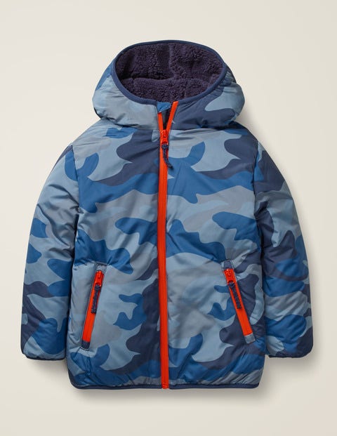 Teddy-Lined Anorak - College Blue Camouflage Teddy-Lined Anorak - College Blue Camouflage