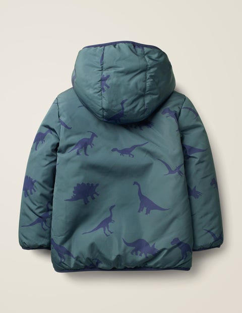 Teddy-Lined Anorak - Emerald Night Dinosaurs Teddy-Lined Anorak - Emerald Night Dinosaurs