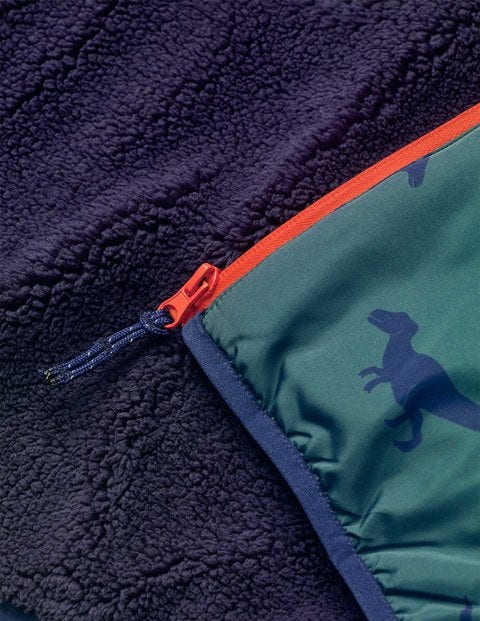 Teddy-Lined Anorak - Emerald Night Dinosaurs Teddy-Lined Anorak - Emerald Night Dinosaurs