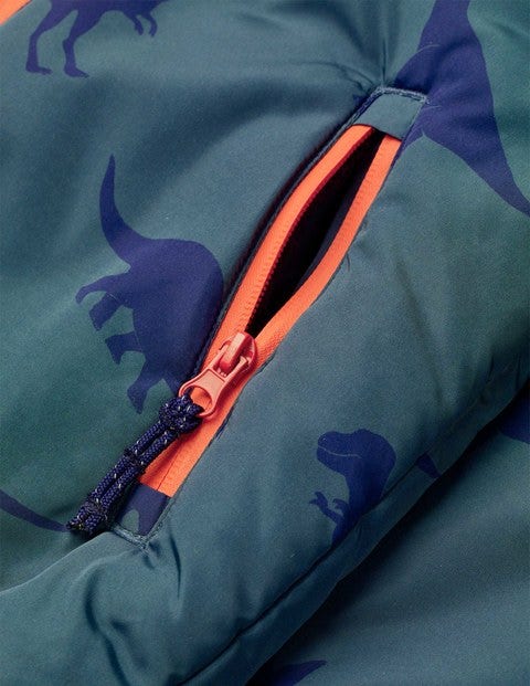 Teddy-Lined Anorak - Emerald Night Dinosaurs Teddy-Lined Anorak - Emerald Night Dinosaurs