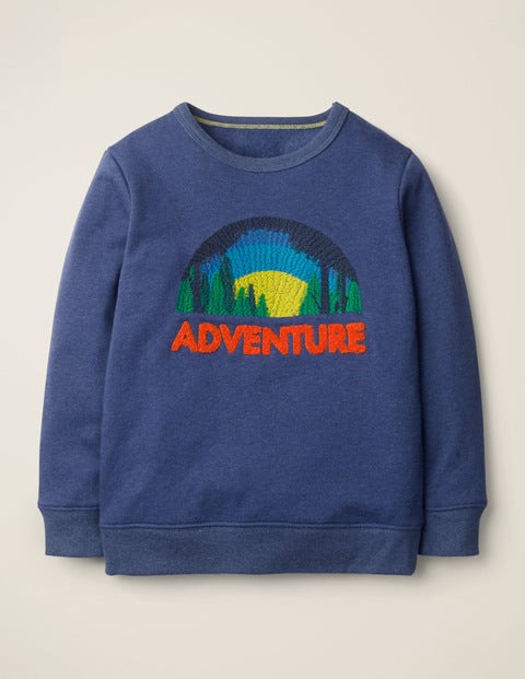 Textured Adventure Sweatshirt - Navy Blue Marl Adventure Textured Adventure Sweatshirt - Navy Blue Marl Adventure