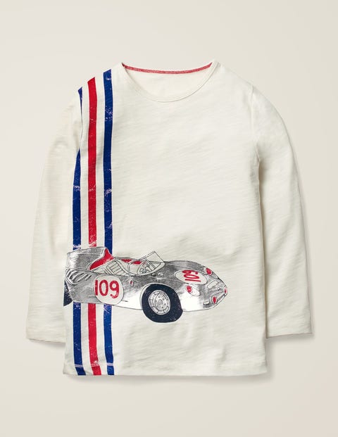 Metallic Fast Vehicle T-Shirt - Ivory Sports Car Metallic Fast Vehicle T-Shirt - Ivory Sports Car