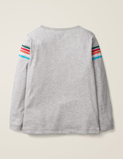 Rainbow Stripe T-Shirt - Mid Grey Skateboard Rainbow Stripe T-Shirt - Mid Grey Skateboard