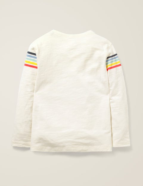 Rainbow Stripe T-Shirt - Ivory Skateboard Rainbow Stripe T-Shirt - Ivory Skateboard