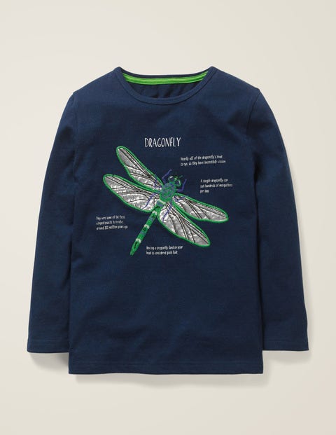 Insect Facts T-Shirt - Navy Marl Dragonfly Insect Facts T-Shirt - Navy Marl Dragonfly
