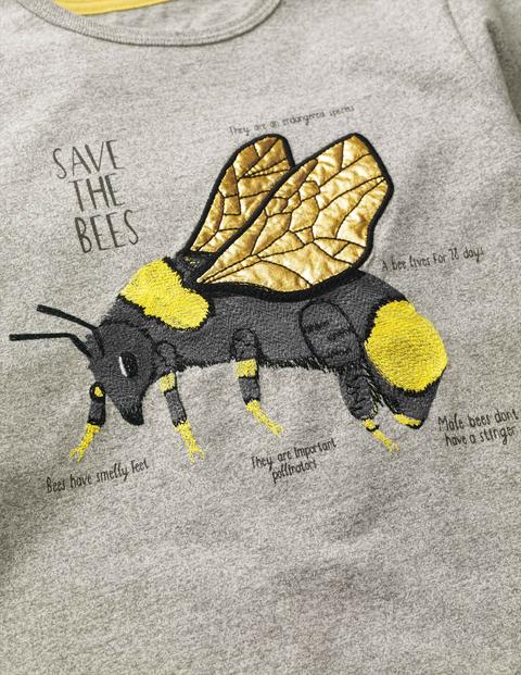 Insect Facts T-Shirt - Grey Marl Bee Insect Facts T-Shirt - Grey Marl Bee