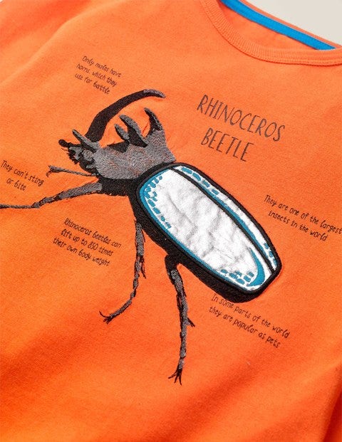 Insect Facts T-Shirt - Neon Orange Beetle Insect Facts T-Shirt - Neon Orange Beetle