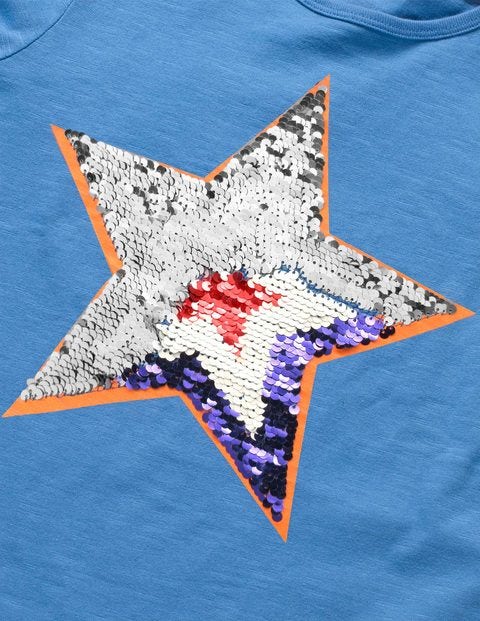 Sequin Colour Change T-Shirt - Elizabethan Blue Star Sequin Colour Change T-Shirt - Elizabethan Blue Star