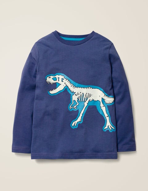 Glow-In-The-Dark Bones T-Shirt - Starboard Blue T-Rex Glow-In-The-Dark Bones T-Shirt - Starboard Blue T-Rex