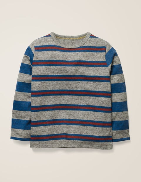Hotchpotch Stripe T-Shirt - Mid Grey Jaspe/Duke Blue Hotchpotch Stripe T-Shirt - Mid Grey Jaspe/Duke Blue