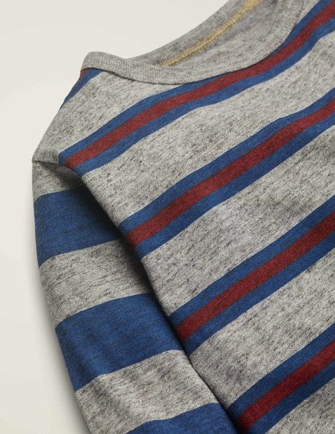 Hotchpotch Stripe T-Shirt - Mid Grey Jaspe/Duke Blue Hotchpotch Stripe T-Shirt - Mid Grey Jaspe/Duke Blue