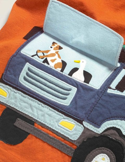 Novelty Vehicle T-Shirt - Lava Orange Truck Novelty Vehicle T-Shirt - Lava Orange Truck