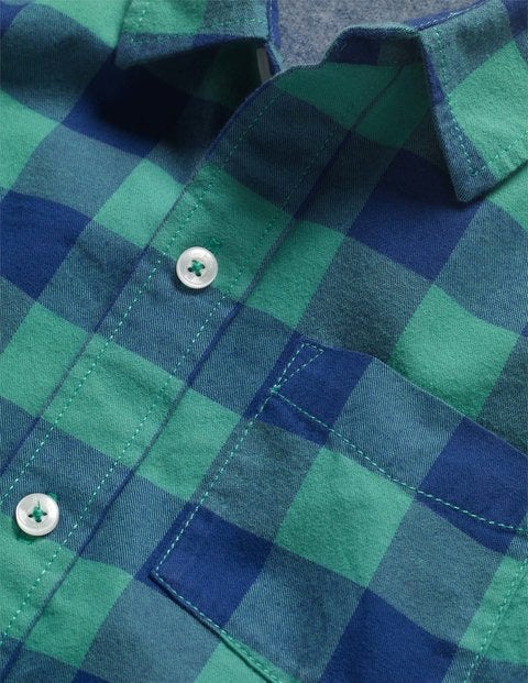 Lässiges Twill-Hemd - Segelblau/Spargelgrün Lässiges Twill-Hemd - Segelblau/Spargelgrün