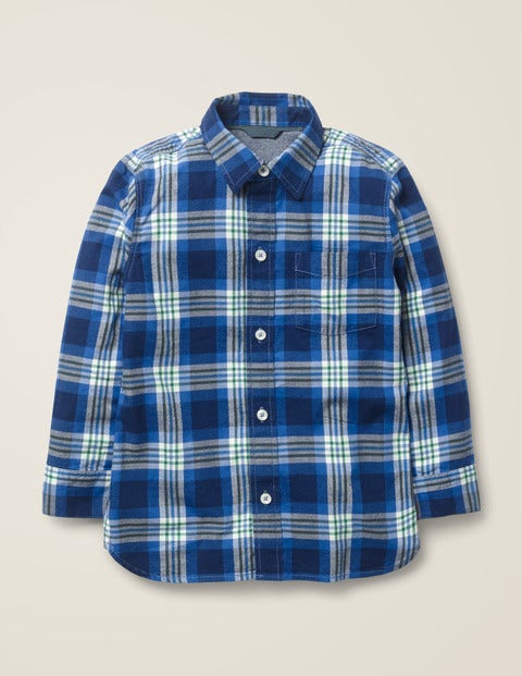 Lässiges Twill-Hemd - Dunkelblau/Sattes Grün Lässiges Twill-Hemd - Dunkelblau/Sattes Grün