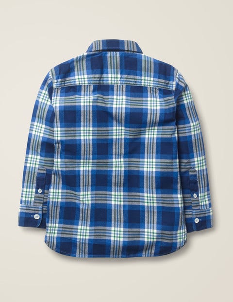 Lässiges Twill-Hemd - Dunkelblau/Sattes Grün Lässiges Twill-Hemd - Dunkelblau/Sattes Grün