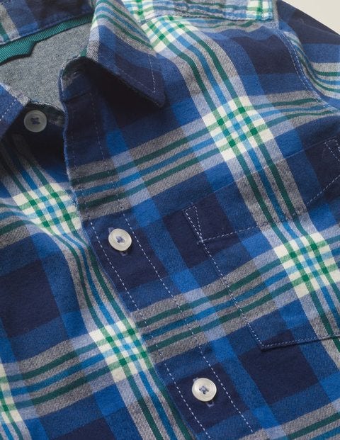 Lässiges Twill-Hemd - Dunkelblau/Sattes Grün Lässiges Twill-Hemd - Dunkelblau/Sattes Grün