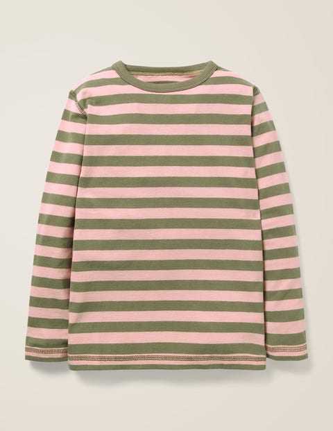 Superweiches Basic-Langarmshirt - Geländegrün/Zartrosa Superweiches Basic-Langarmshirt - Geländegrün/Zartrosa
