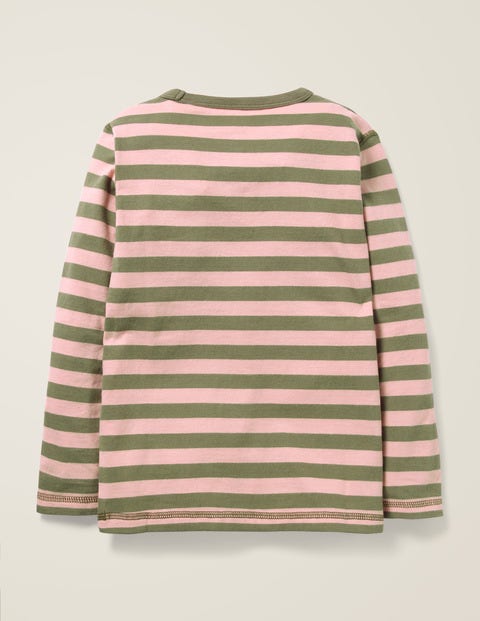 Superweiches Basic-Langarmshirt - Geländegrün/Zartrosa Superweiches Basic-Langarmshirt - Geländegrün/Zartrosa