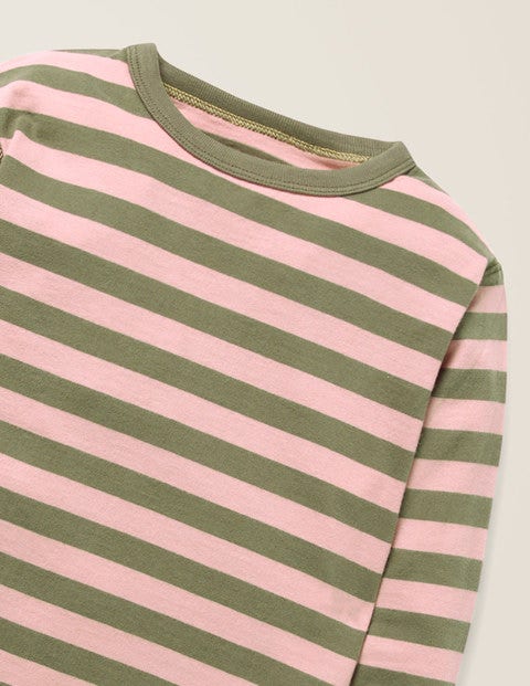 Superweiches Basic-Langarmshirt - Geländegrün/Zartrosa Superweiches Basic-Langarmshirt - Geländegrün/Zartrosa