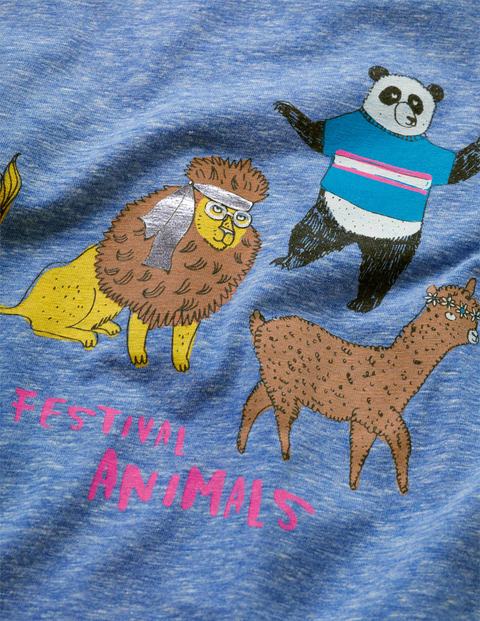 Fun Printed T-Shirt - Duke Blue Marl Animals Fun Printed T-Shirt - Duke Blue Marl Animals