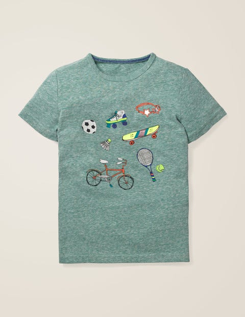 Fun Printed T-Shirt - Camp Green Marl Sports Fun Printed T-Shirt - Camp Green Marl Sports