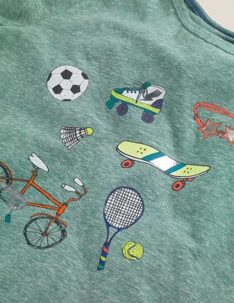 Fun Printed T-Shirt - Camp Green Marl Sports Fun Printed T-Shirt - Camp Green Marl Sports