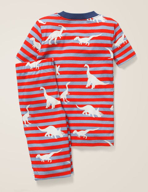 Glow-In-The-Dark Short Pajamas - Poppadew Red/Grey Dinosaurs Glow-In-The-Dark Short Pajamas - Poppadew Red/Grey Dinosaurs