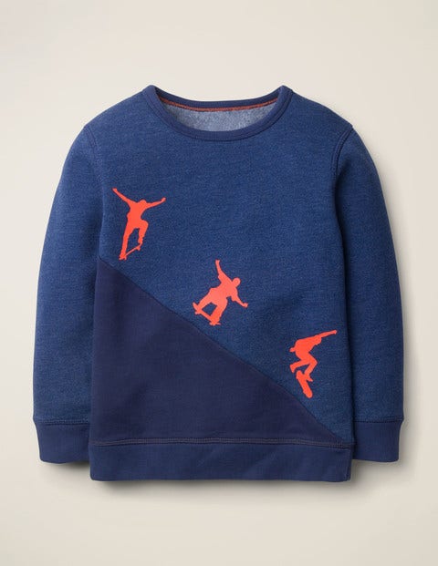 Skater Sweatshirt - Deep Blue Marl Skateboarders Skater Sweatshirt - Deep Blue Marl Skateboarders