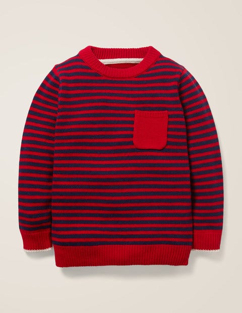 Essential Crew Sweater - College Blue/Rockabilly Red Essential Crew Sweater - College Blue/Rockabilly Red
