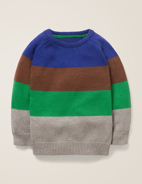 Pull Col Rond Colourblock - Bleu héron/marron terrier Pull Col Rond Colourblock - Bleu héron/marron terrier