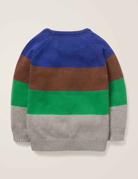 Pull Col Rond Colourblock - Bleu héron/marron terrier Pull Col Rond Colourblock - Bleu héron/marron terrier