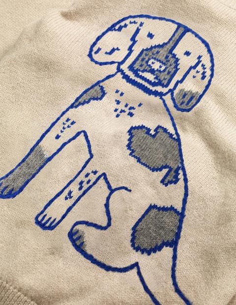 Graphic Crew Sweater - Oatmeal Marl Dog Graphic Crew Sweater - Oatmeal Marl Dog