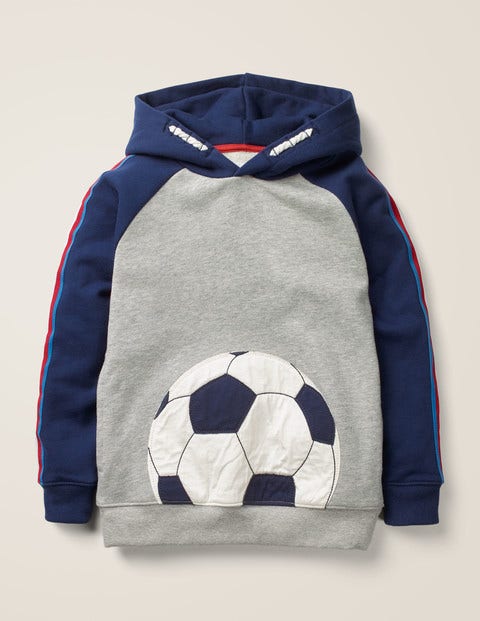 Football Hoodie - Mid Grey Marl Football Football Hoodie - Mid Grey Marl Football