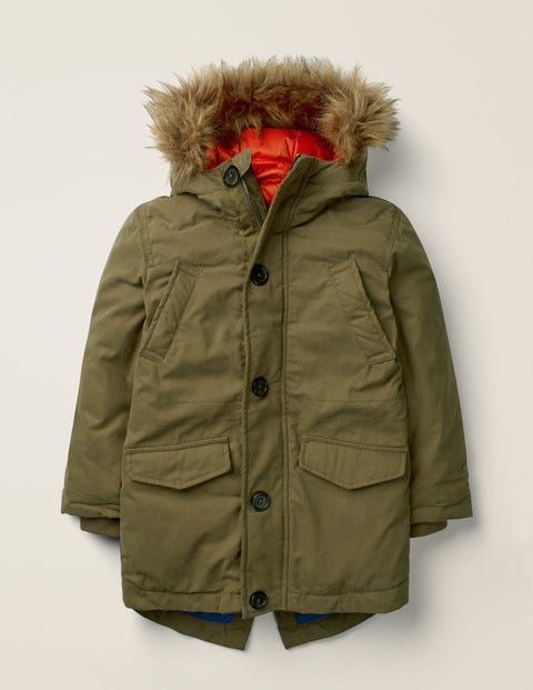 Shower Resistant Padded Parka - Khaki Green Shower Resistant Padded Parka - Khaki Green