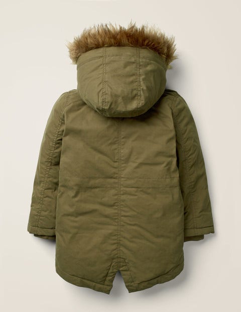 Shower Resistant Padded Parka - Khaki Green Shower Resistant Padded Parka - Khaki Green