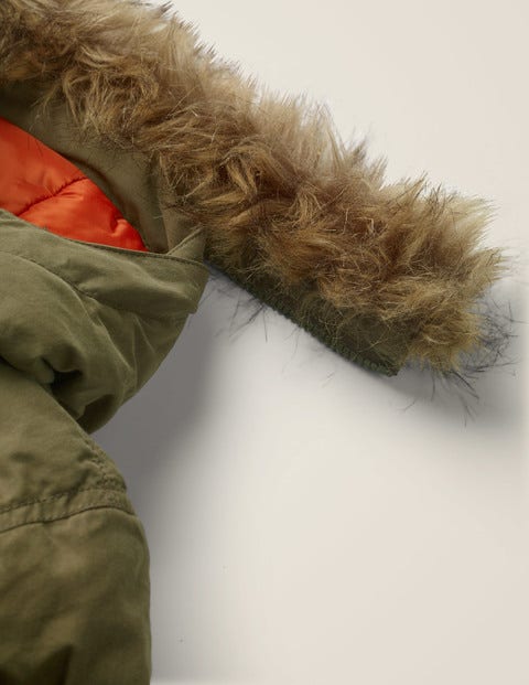 Shower Resistant Padded Parka - Khaki Green Shower Resistant Padded Parka - Khaki Green