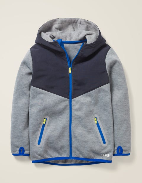 Active Zip-Up Hoodie - Grey Marl/Navy Blue Active Zip-Up Hoodie - Grey Marl/Navy Blue